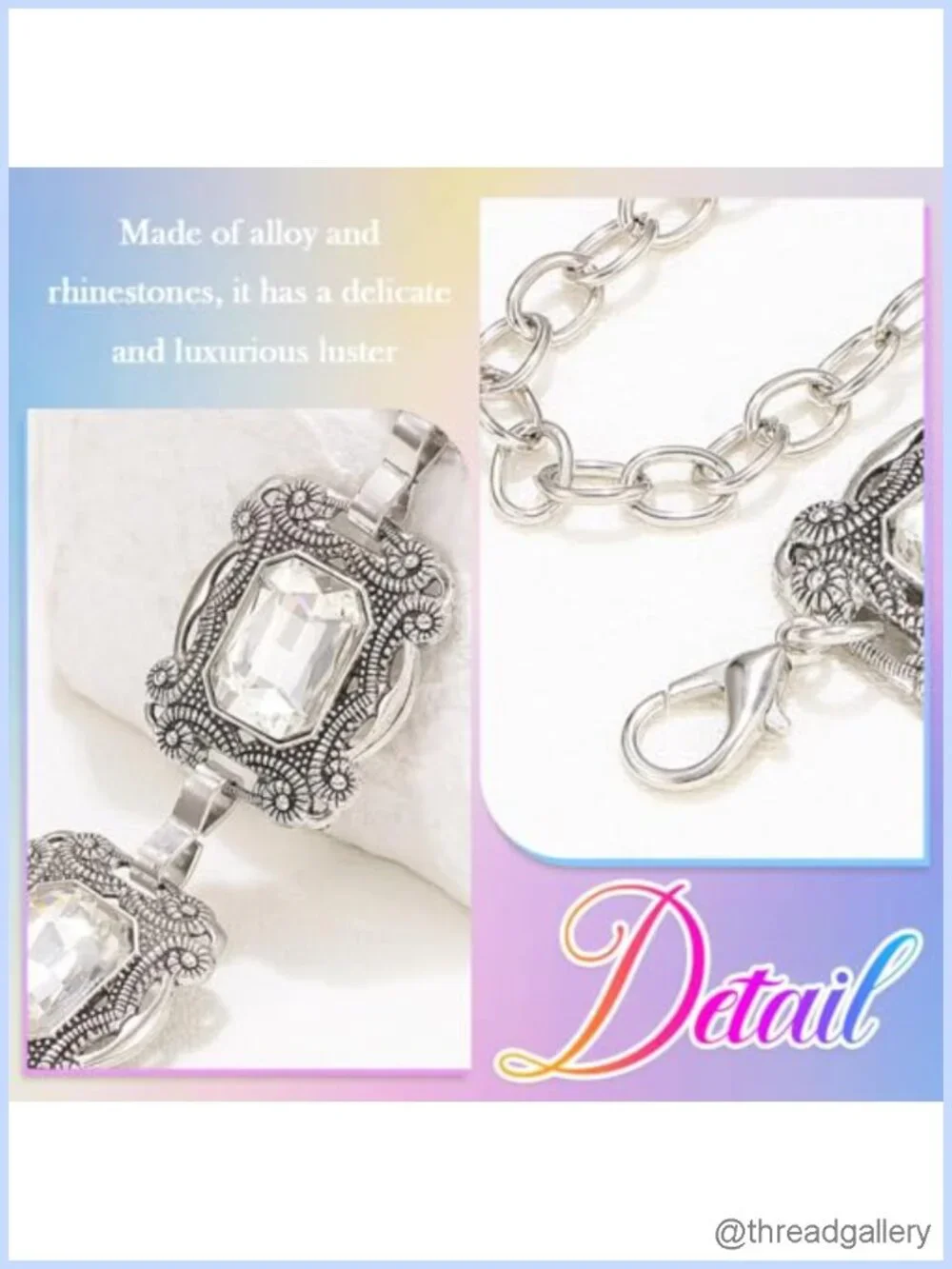 Rhinestone Crystal Chain Belt Silver Waist Chain Sparkly Cowgirl Belt for Women
